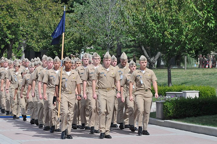 Soldiers walking outside